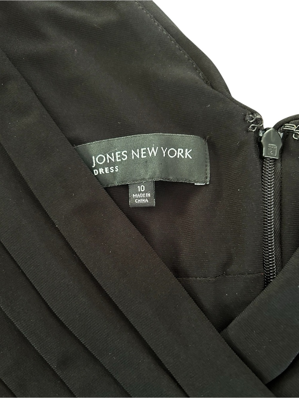 Jones NY Classic V-Neck Black Maxi Wedding Evening Formal Dress Sz 10 EUC - Picture 9 of 14